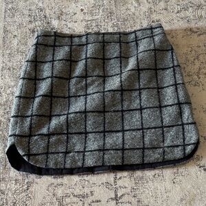 Madewell Black and Gray Checkered Mini Skirt